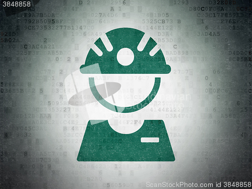 Image of Industry concept: Factory Worker on Digital Paper background