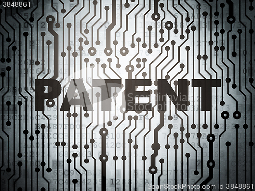 Image of Law concept: circuit board with Patent