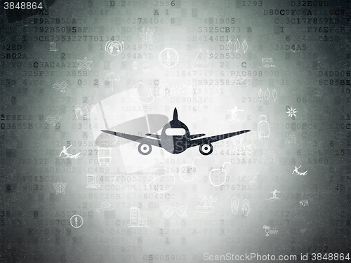 Image of Tourism concept: Aircraft on Digital Paper background