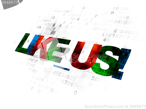 Image of Social media concept: Like us! on Digital background