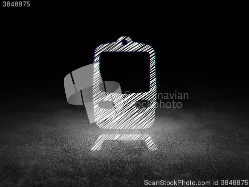 Image of Tourism concept: Train in grunge dark room