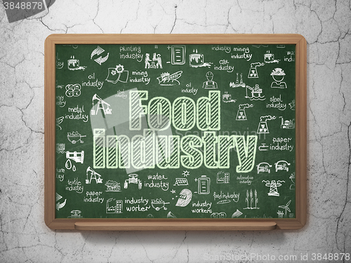 Image of Industry concept: Food Industry on School Board background