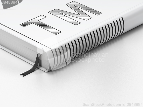 Image of Law concept: closed book, Trademark on white background