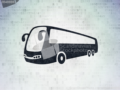 Image of Travel concept: Bus on Digital Paper background