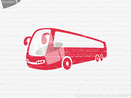 Image of Tourism concept: Bus on wall background