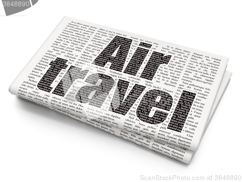Image of Tourism concept: Air Travel on Newspaper background