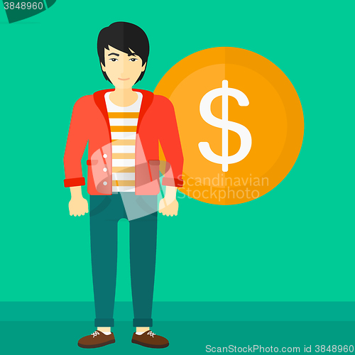 Image of Successful businessman with dollar coin.