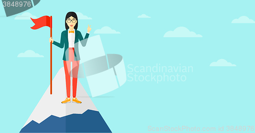 Image of Cheerful leader woman.