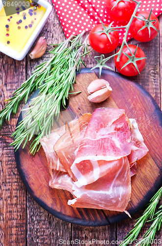 Image of prosciutto on board