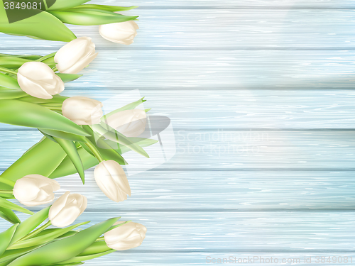 Image of Bouquet of white tulips. EPS 10