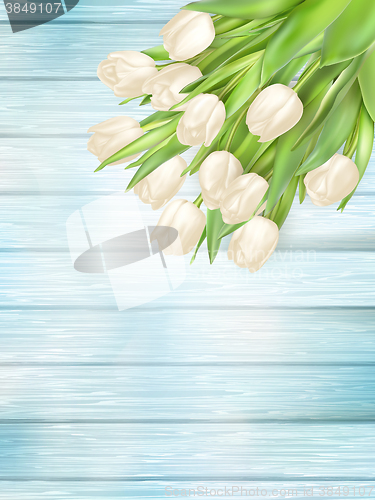 Image of Bouquet of white tulips. EPS 10