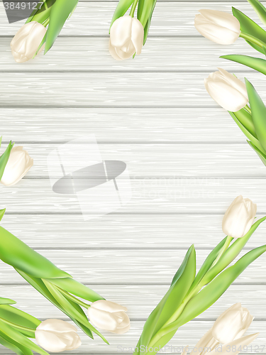 Image of Bouquet of white tulips. EPS 10