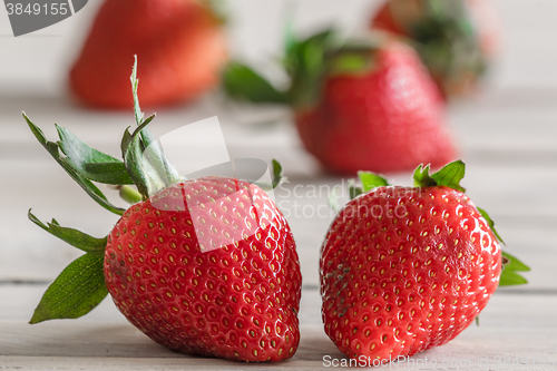 Image of Strawberries on a wooden table