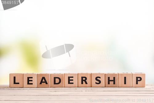 Image of Leadership sign on a desk