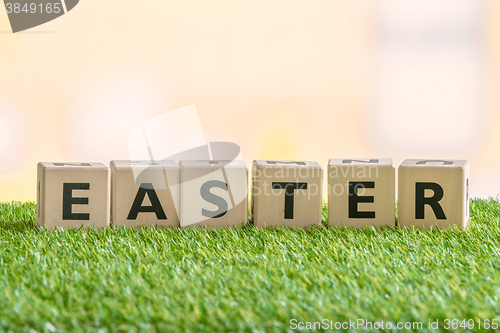 Image of Wooden blocks with the word Easter
