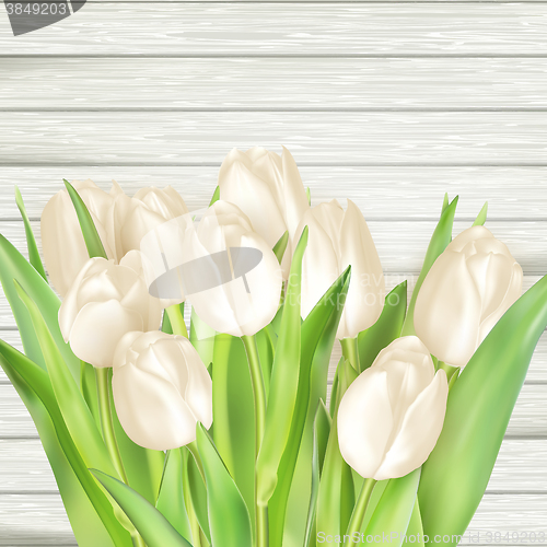 Image of Bouquet of white tulips. EPS 10