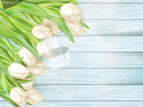 Image of Bouquet of white tulips. EPS 10