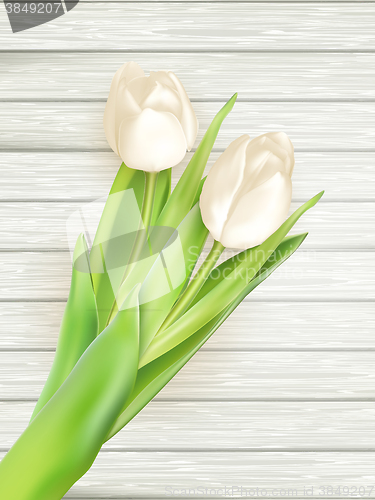 Image of Bouquet of white tulips. EPS 10