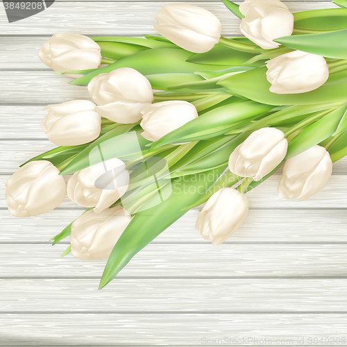 Image of Bouquet of white tulips. EPS 10