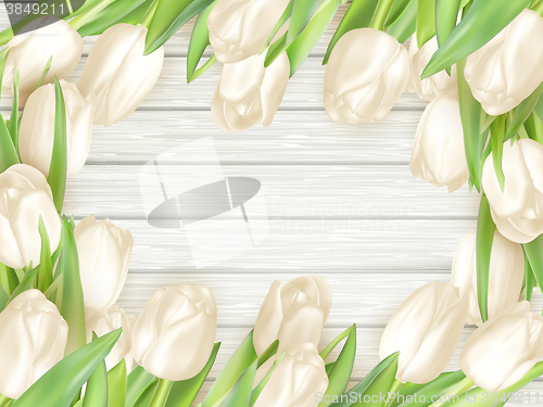 Image of Bouquet of white tulips. EPS 10