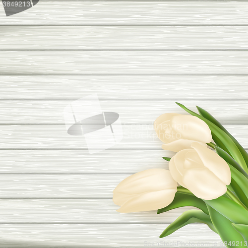Image of Bouquet of white tulips. EPS 10