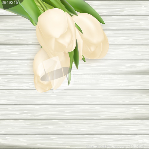 Image of Bouquet of white tulips. EPS 10