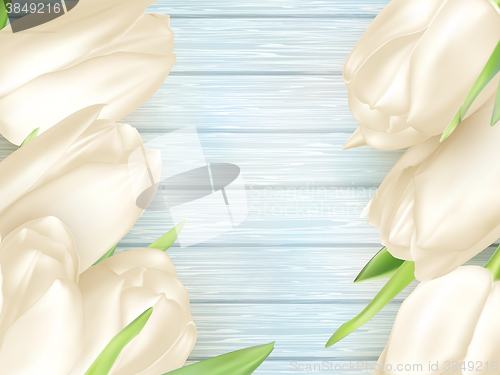 Image of Bouquet of white tulips. EPS 10
