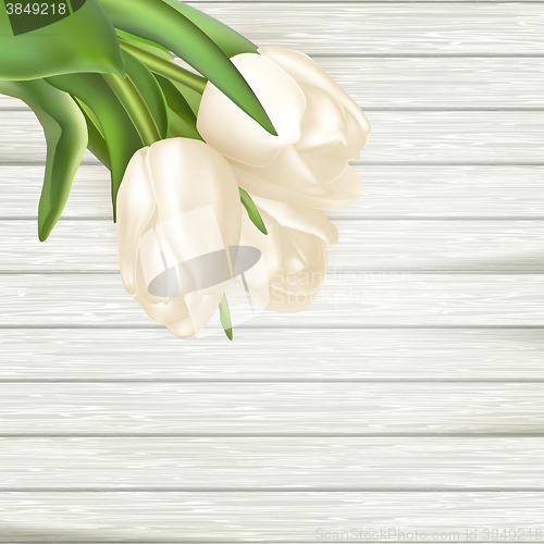 Image of Bouquet of white tulips. EPS 10
