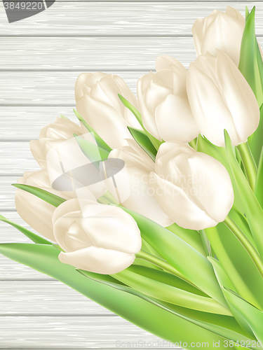 Image of Bouquet of white tulips. EPS 10