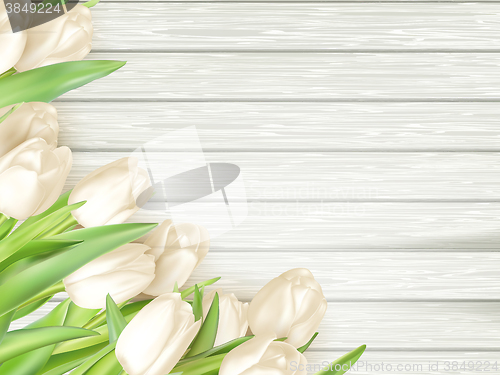 Image of Bouquet of white tulips. EPS 10