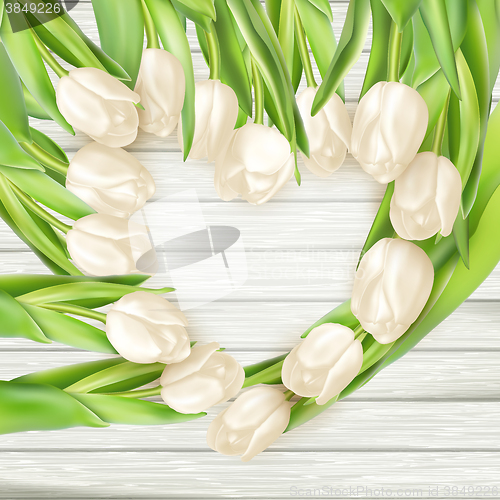 Image of Bouquet of white tulips. EPS 10