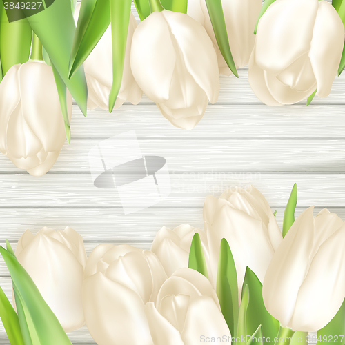 Image of Bouquet of white tulips. EPS 10