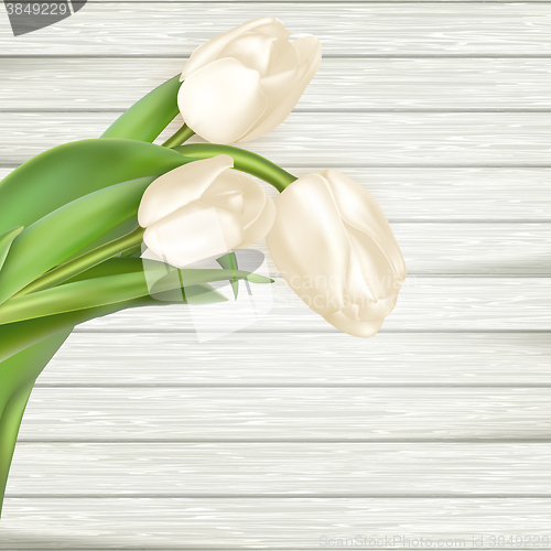 Image of Bouquet of white tulips. EPS 10