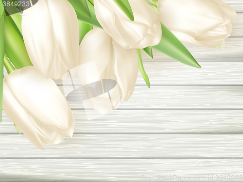 Image of Bouquet of white tulips. EPS 10