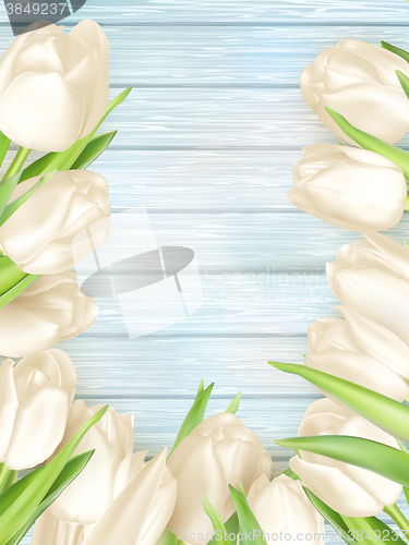 Image of Bouquet of white tulips. EPS 10