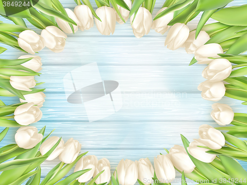 Image of Bouquet of white tulips. EPS 10