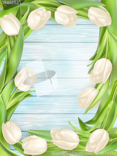 Image of Bouquet of white tulips. EPS 10