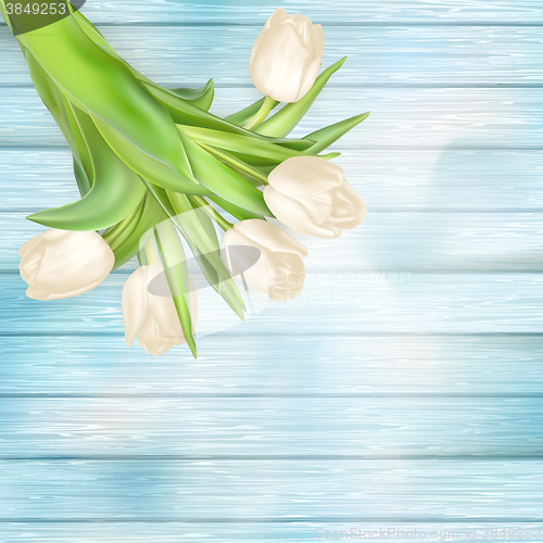 Image of Bouquet of white tulips. EPS 10