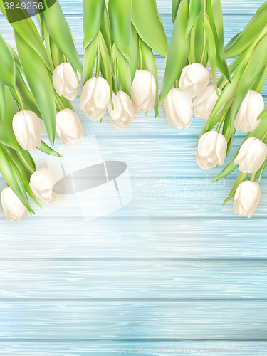 Image of Bouquet of white tulips. EPS 10