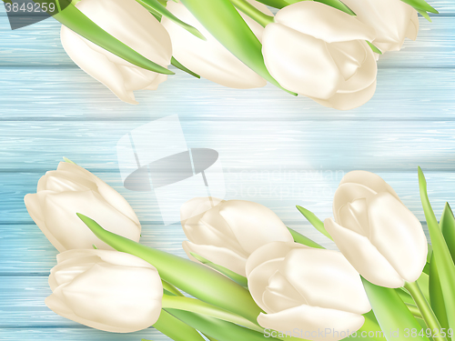 Image of Bouquet of white tulips. EPS 10