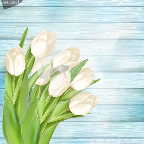 Image of Bouquet of white tulips. EPS 10