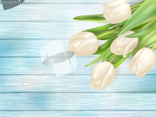 Image of Bouquet of white tulips. EPS 10