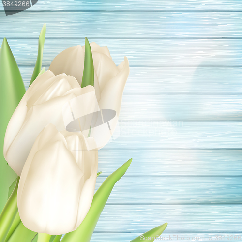 Image of Bouquet of white tulips. EPS 10