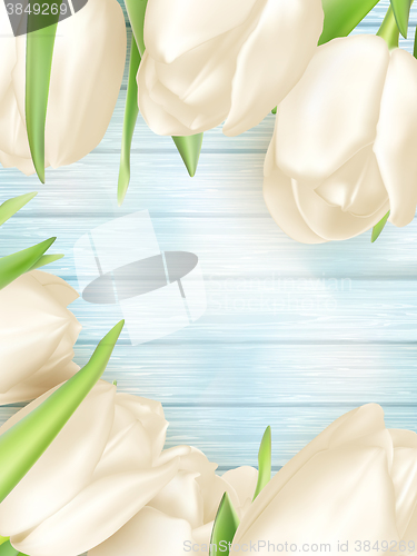 Image of Bouquet of white tulips. EPS 10
