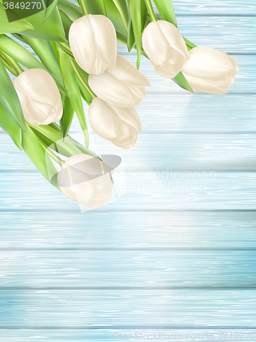 Image of Bouquet of white tulips. EPS 10