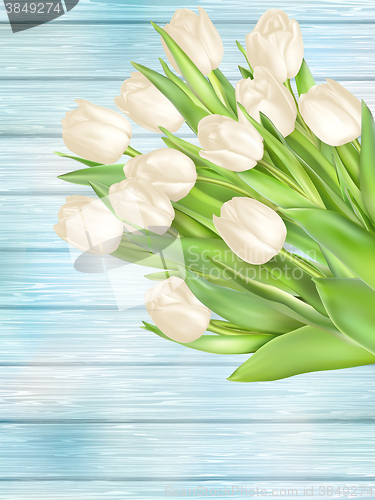 Image of Bouquet of white tulips. EPS 10