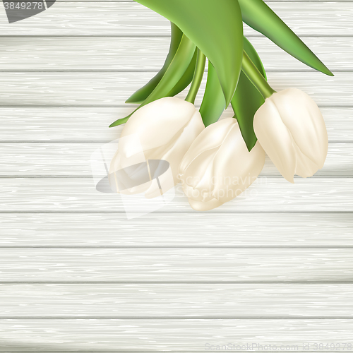 Image of Bouquet of white tulips. EPS 10