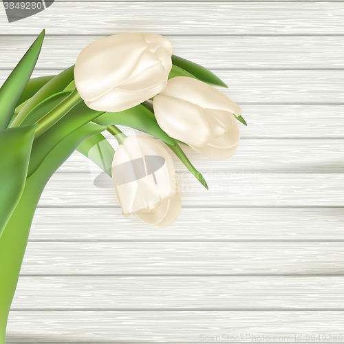 Image of Bouquet of white tulips. EPS 10