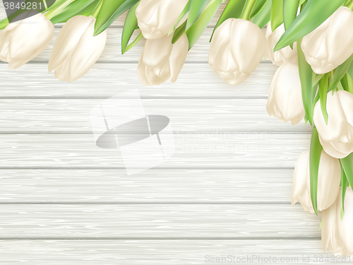 Image of Bouquet of white tulips. EPS 10