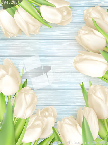 Image of Bouquet of white tulips. EPS 10